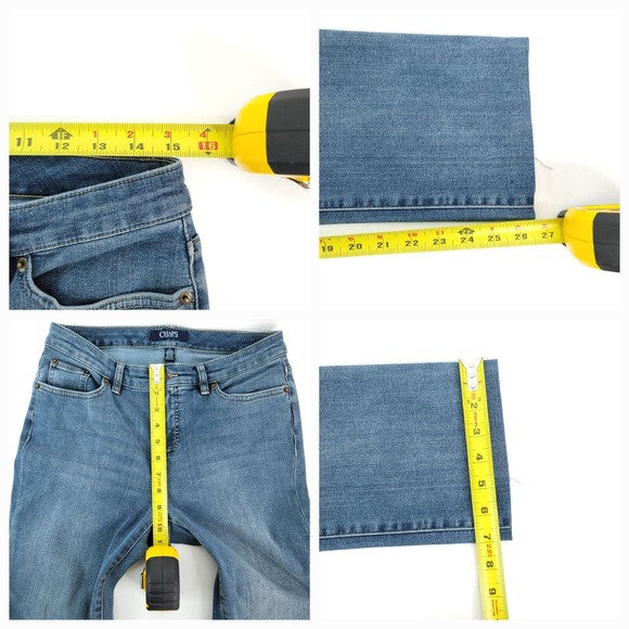 Chaps Denim Daniella Curvy Womens Size 8P Straight Leg Stretch Light Wash Blue - Picture 8 of 8
